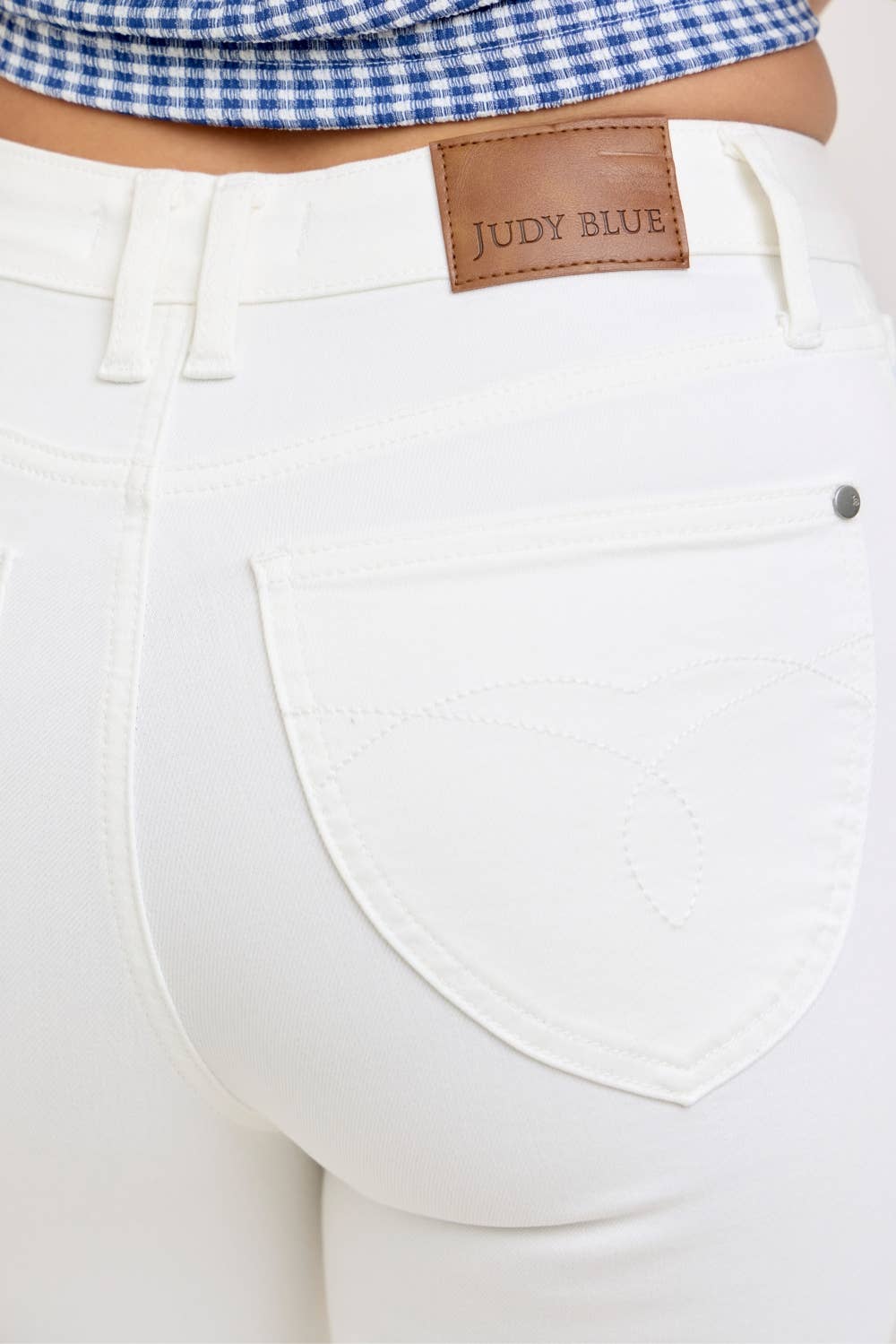 Judy Blue HW Tummy Control Flare-White
