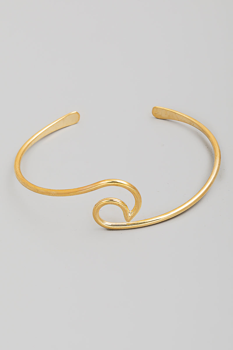 Thin Wave Cuff Bracelet