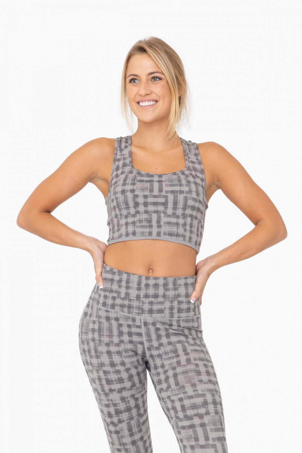 Stamped Sports Bra-Ash
