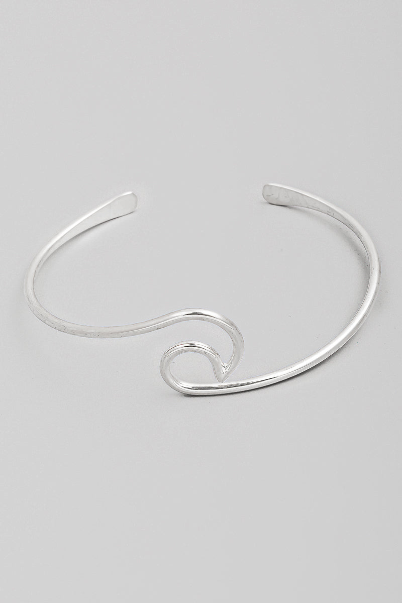 Thin Wave Cuff Bracelet