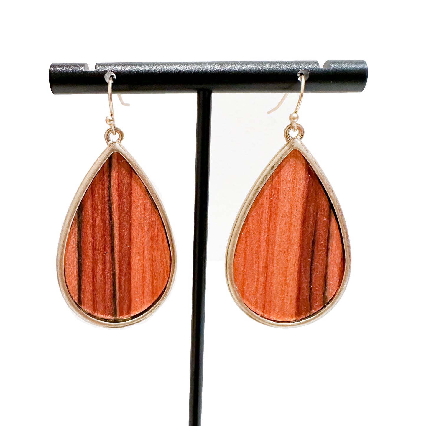 Wooden Teardrop Earrings