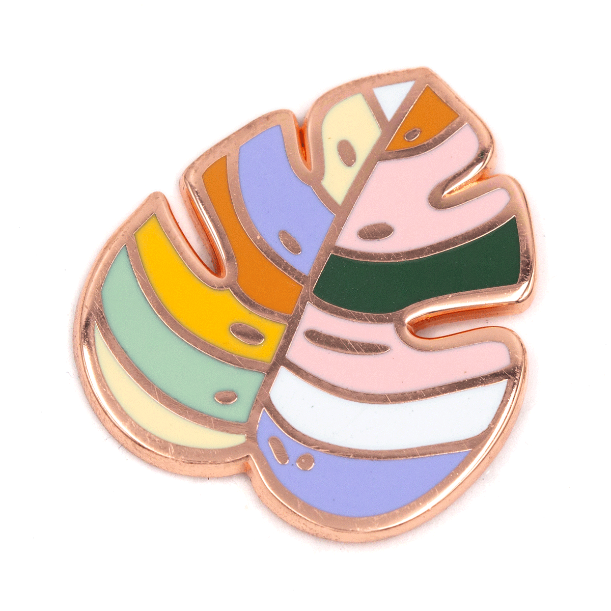 Rainbow Palm Leaf Enamel Pin