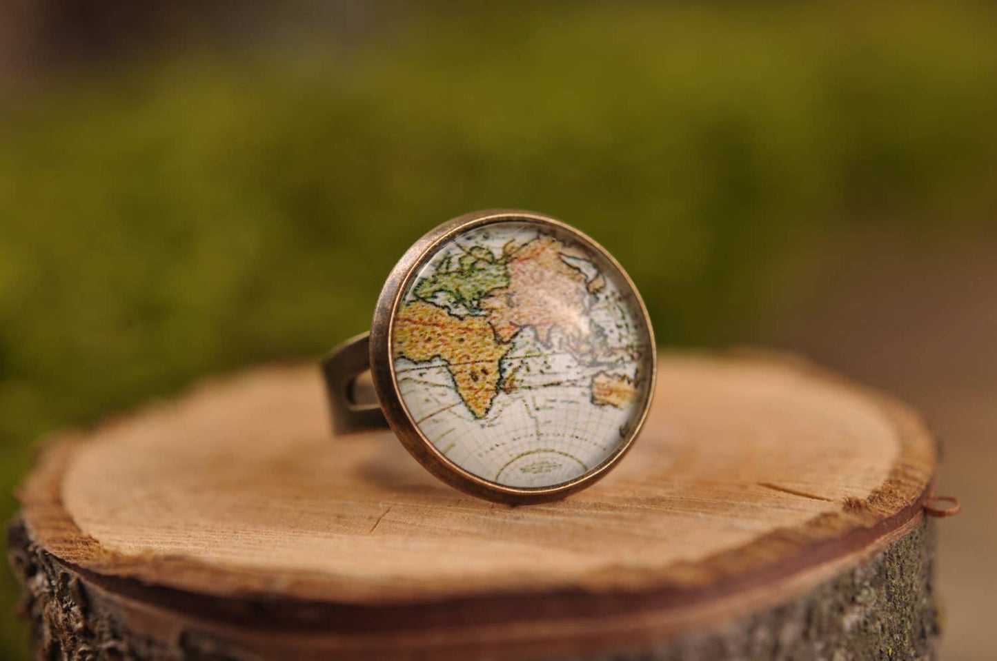 Vintage Map Ring