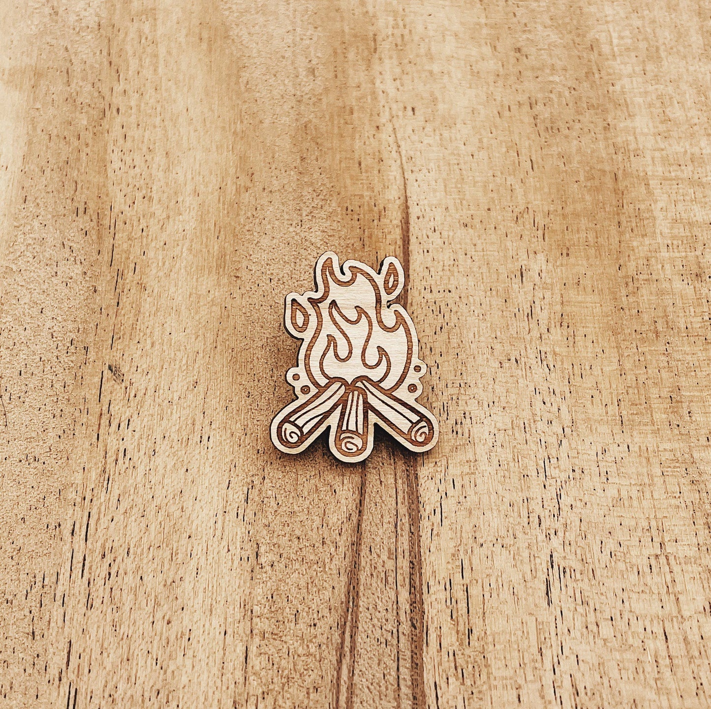 Camp Fire Wooden Pin