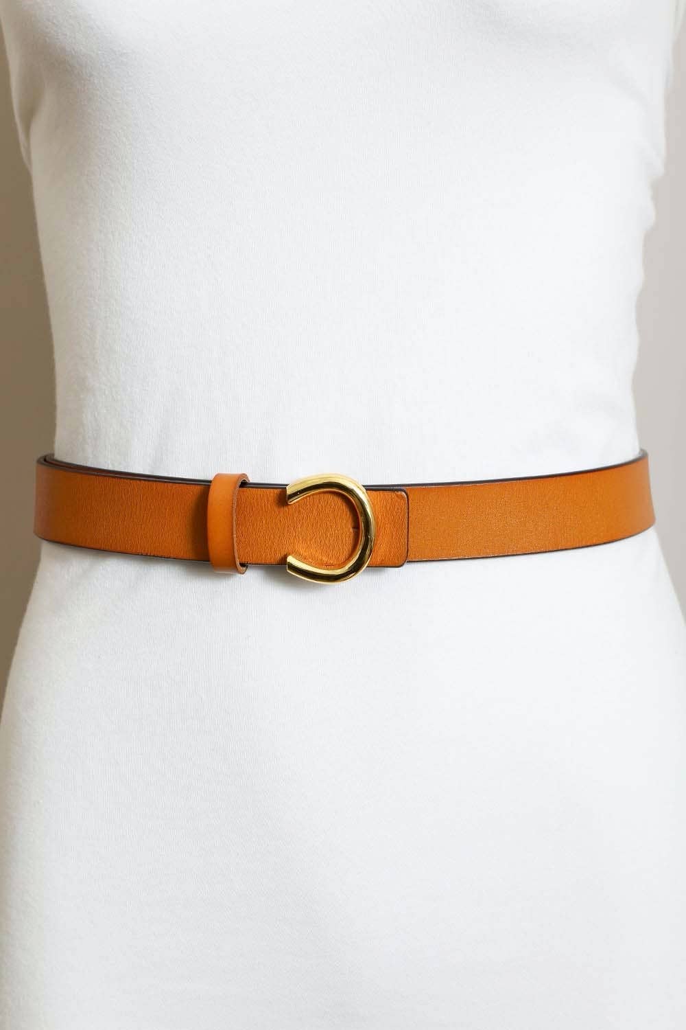 Gold Horseshoe Belt - Camel