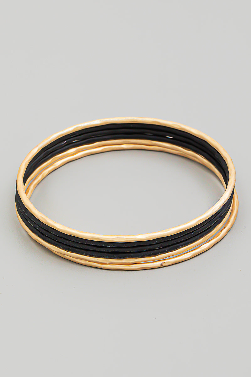 Stackable Hammered Thin Bangle Bracelet