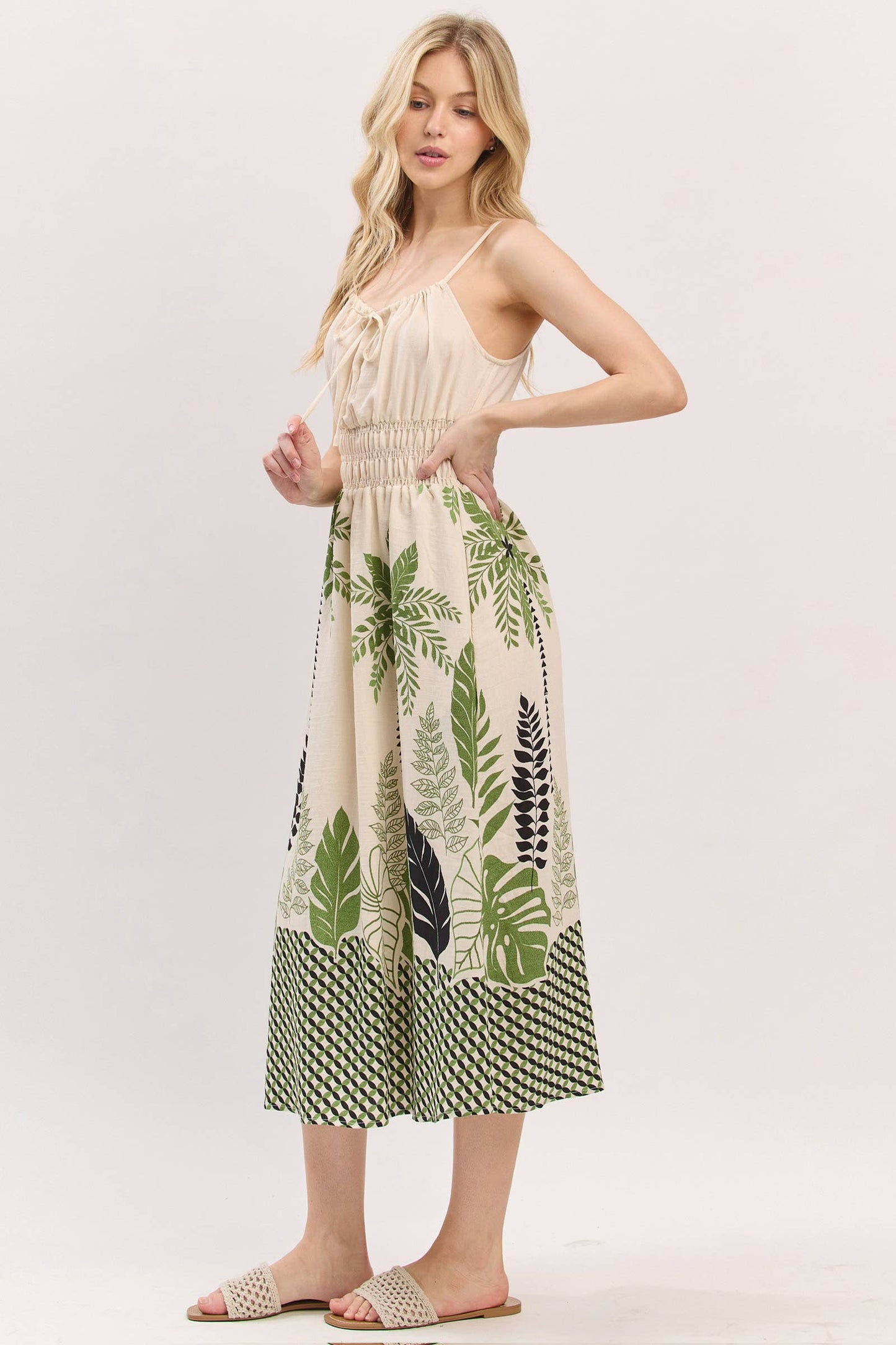 Palm Breeze Midi Dress