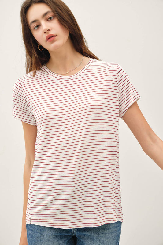 Cherry Pinstriped Tee