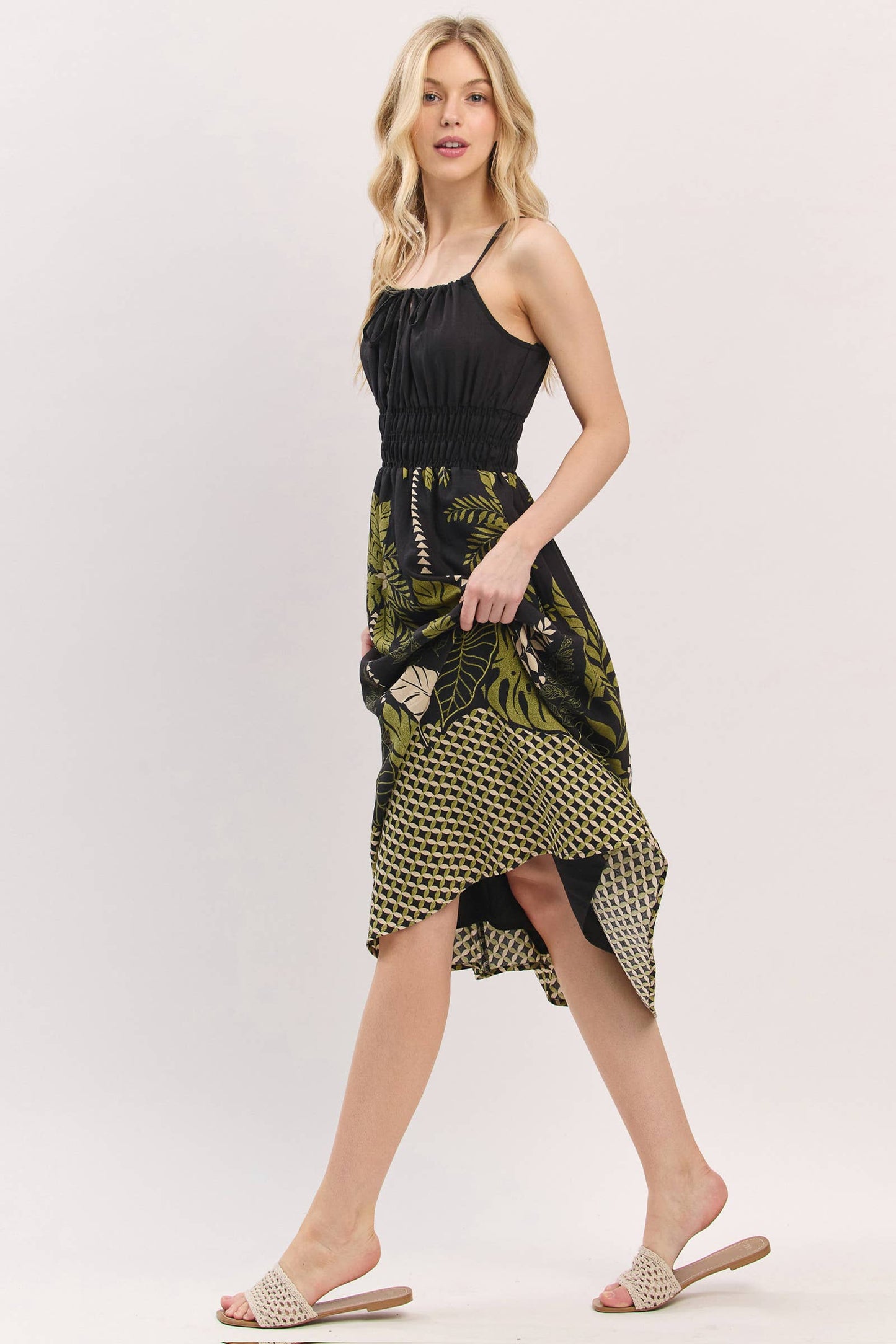 Palm Breeze Midi Dress