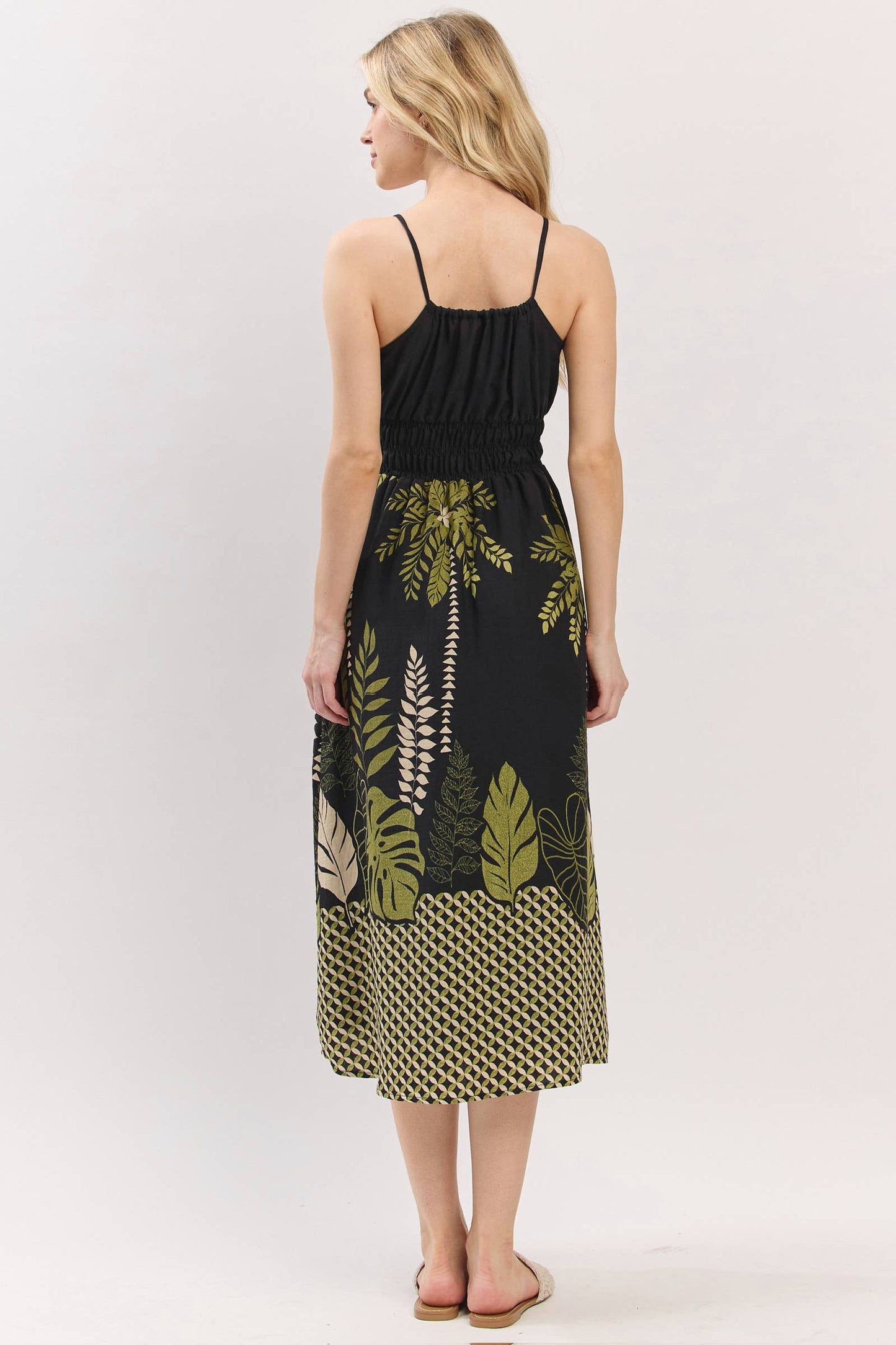 Palm Breeze Midi Dress