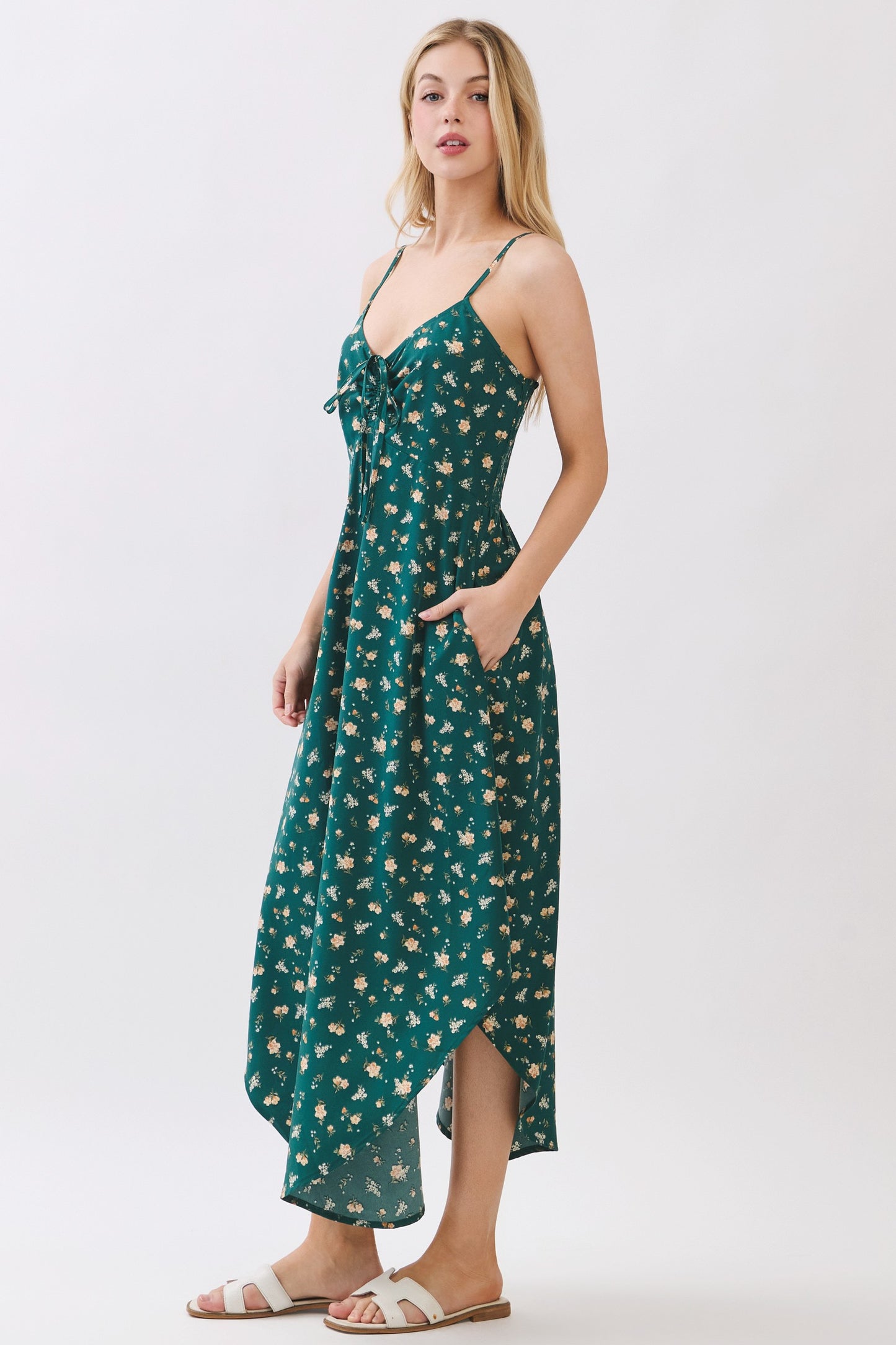 Flower Bud Midi Dress