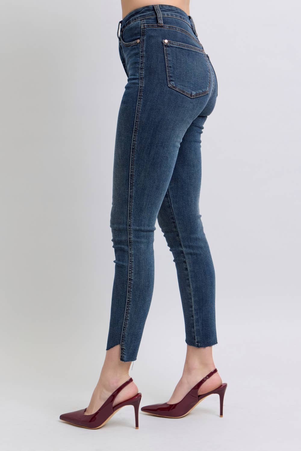 Judy Blue HW Tummy Control Step Hem Skinny