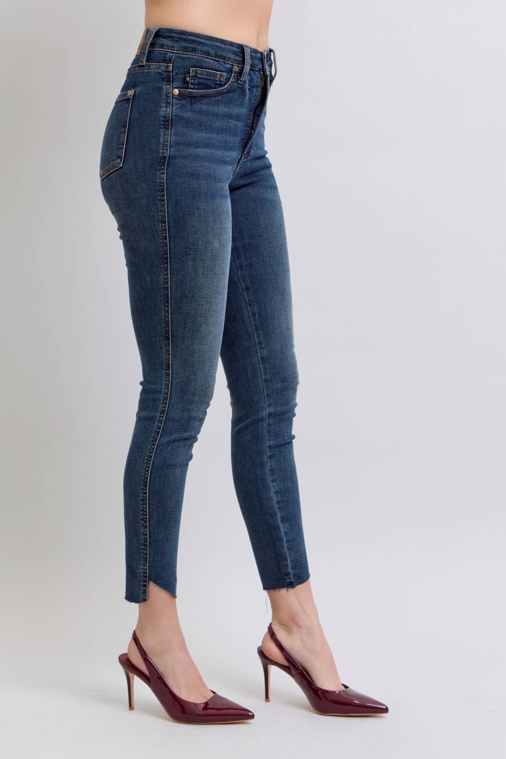 Judy Blue HW Tummy Control Step Hem Skinny