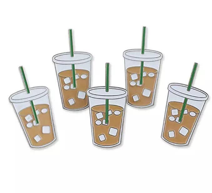 Iced Coffee Enamel Pin