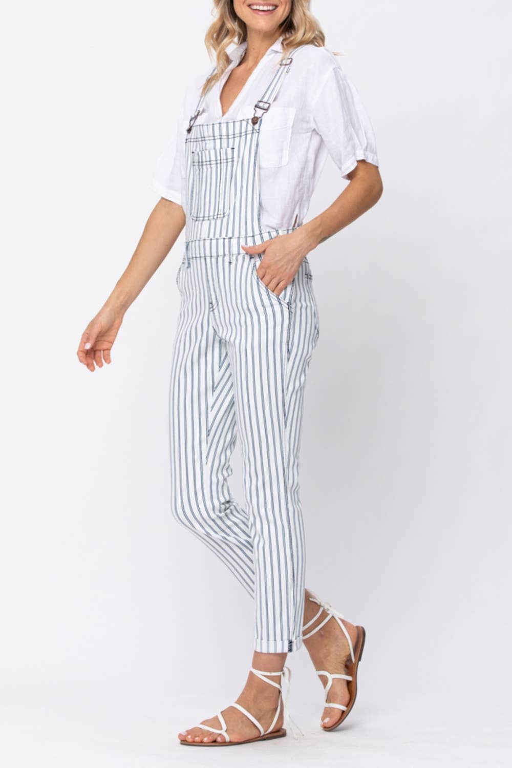 Judy Blue Boyfriend Striped Overall