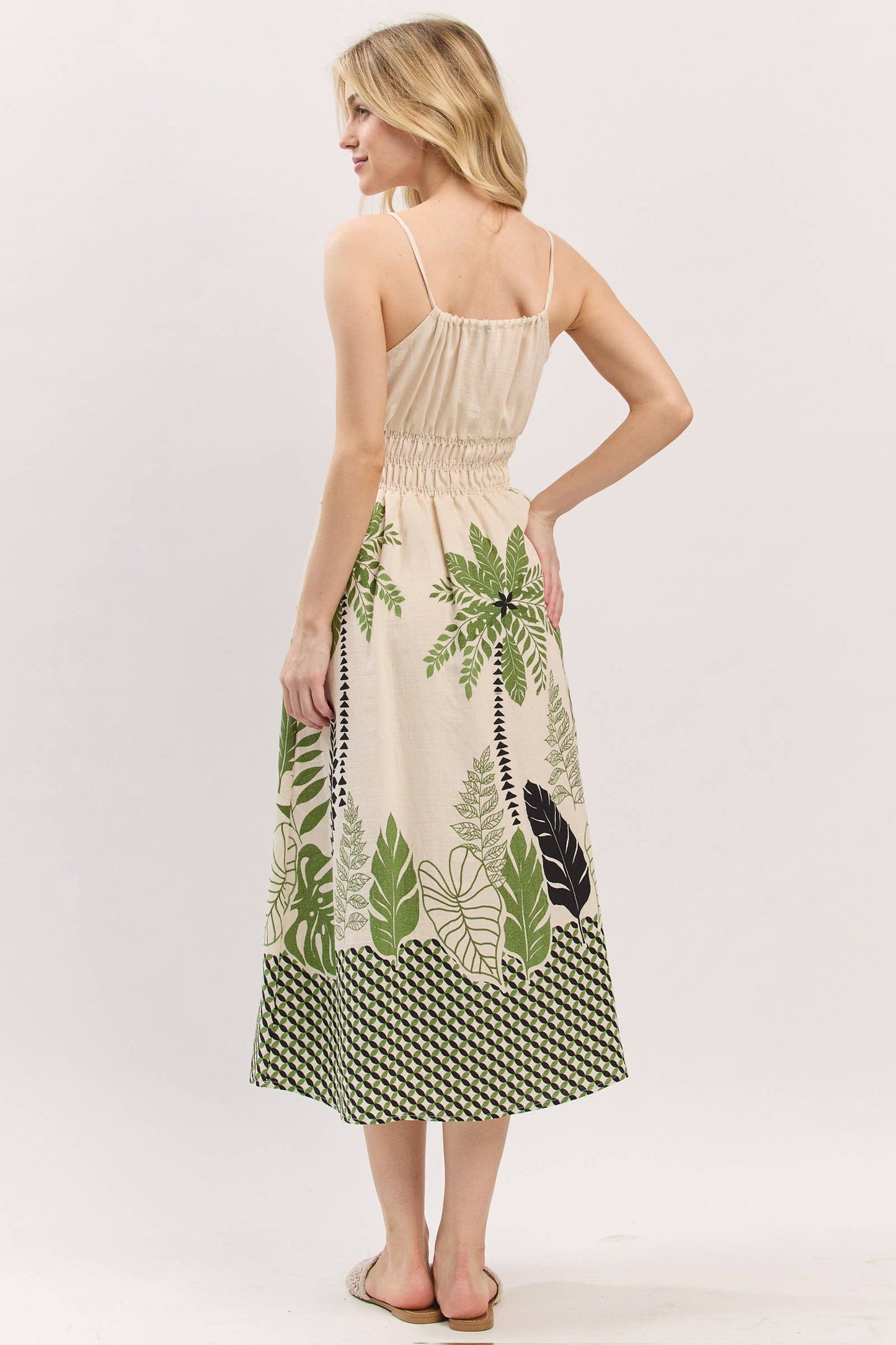 Palm Breeze Midi Dress