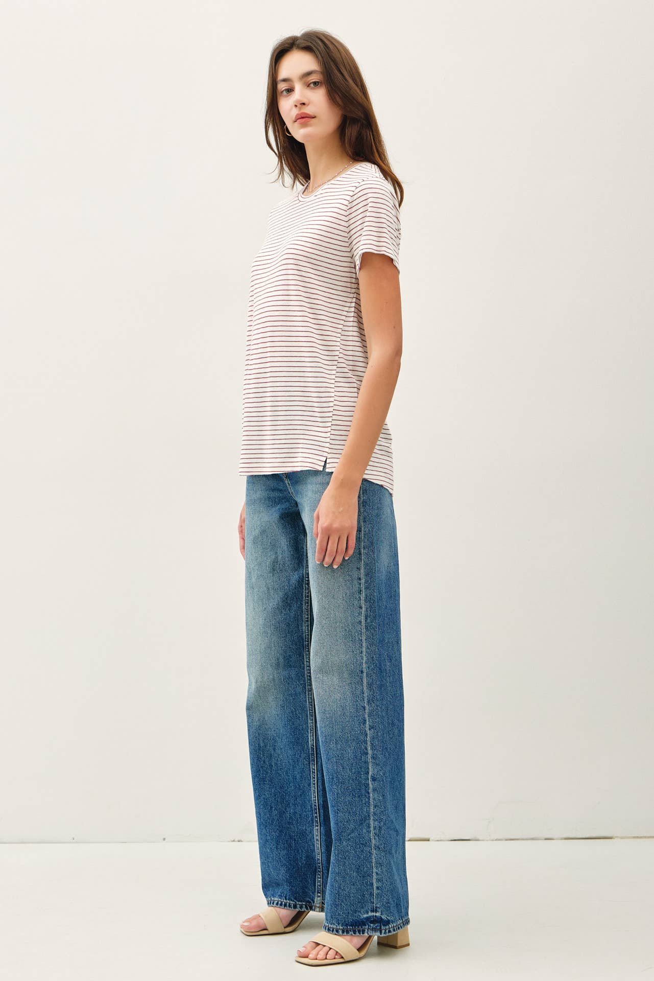 Cherry Pinstriped Tee