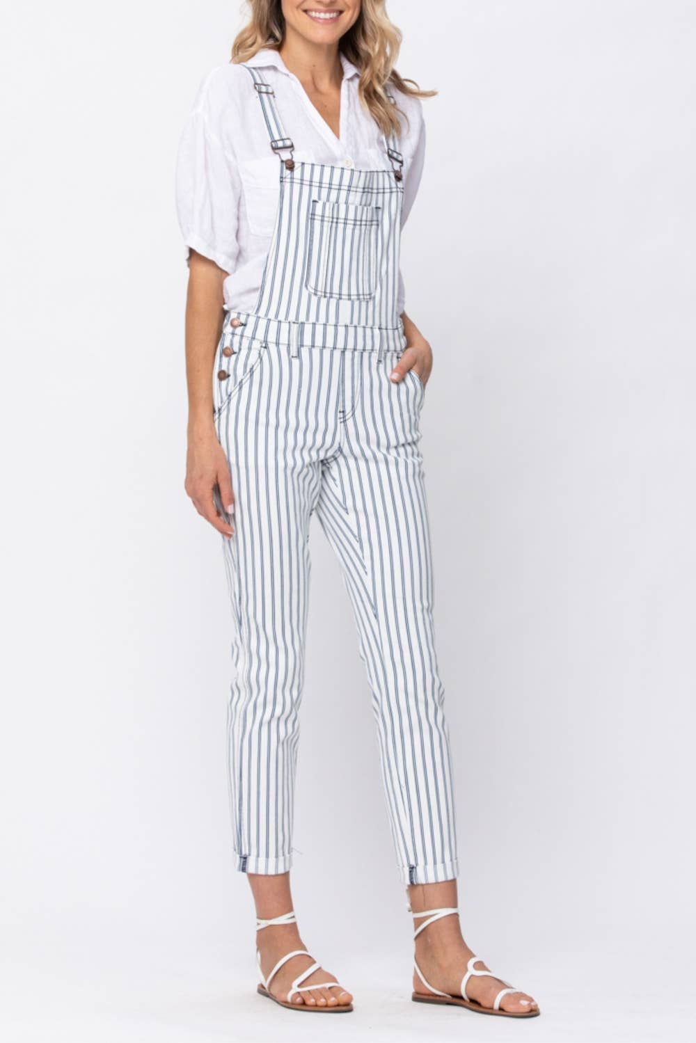 Judy Blue Boyfriend Striped Overall