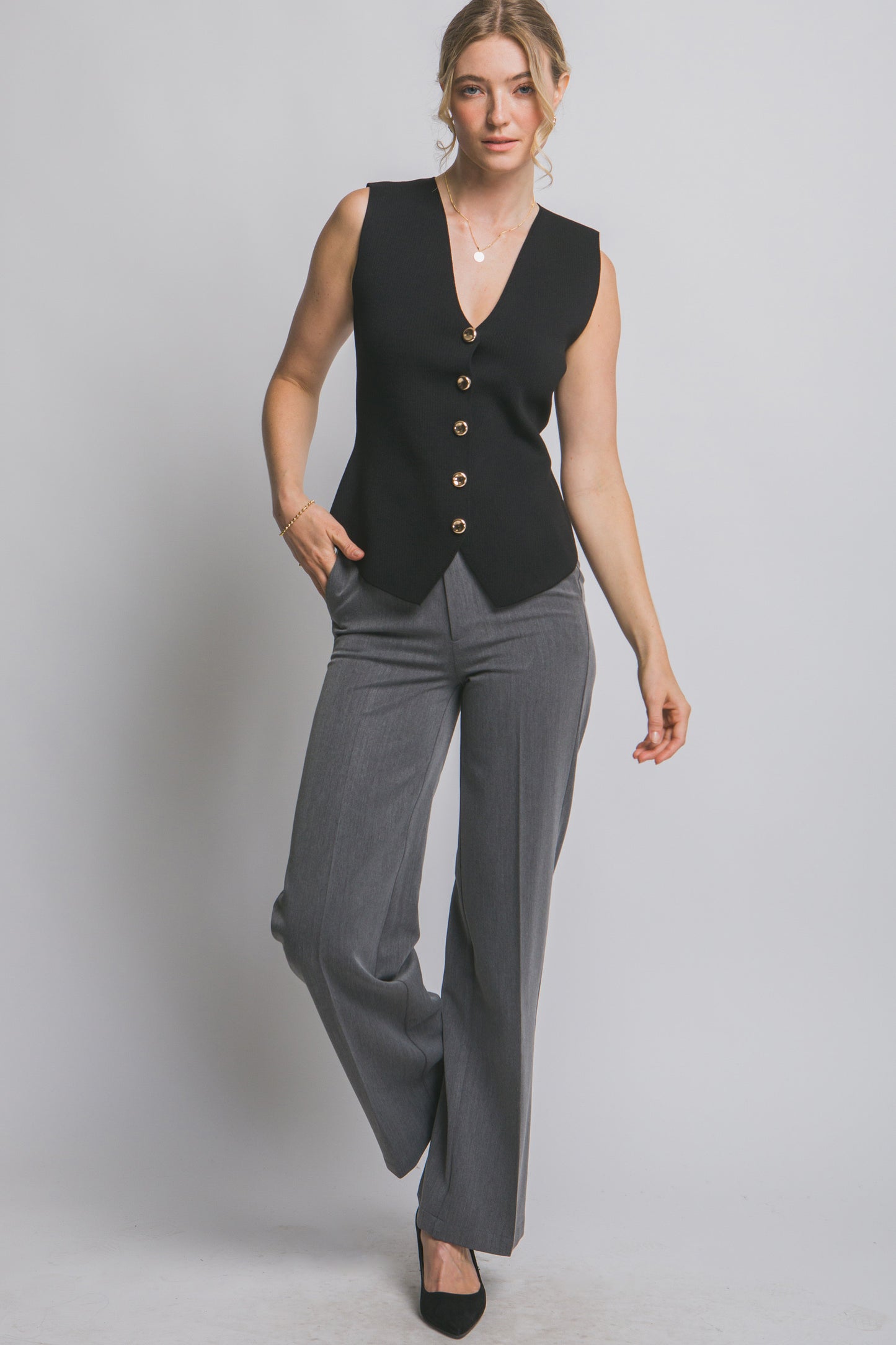 Bella Button Vest