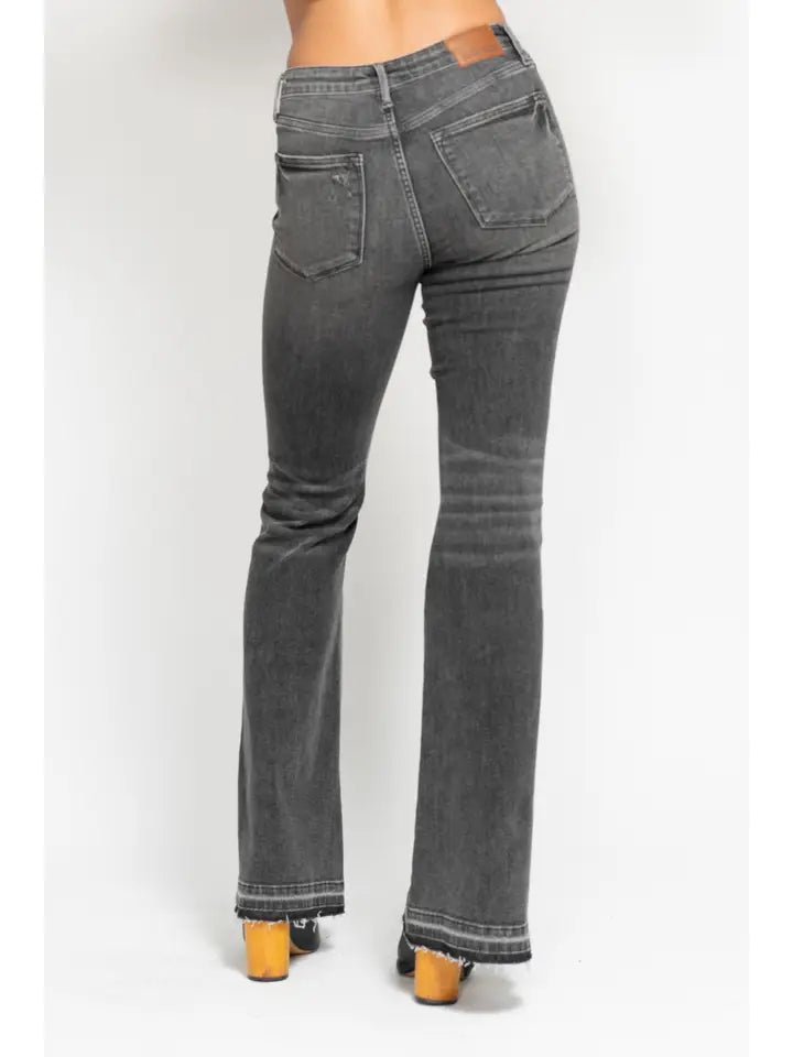 Judy Blue MR Tummy Control Gray Flare Jeans