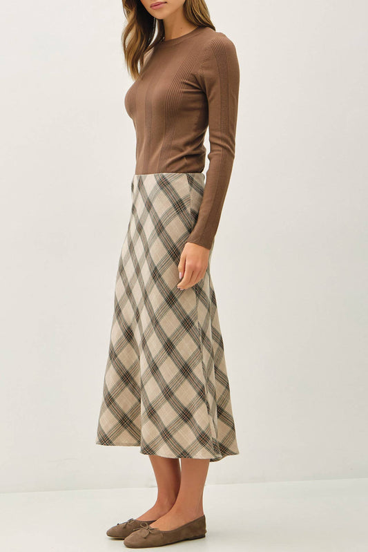 Ruth Plaid Midi Skirt