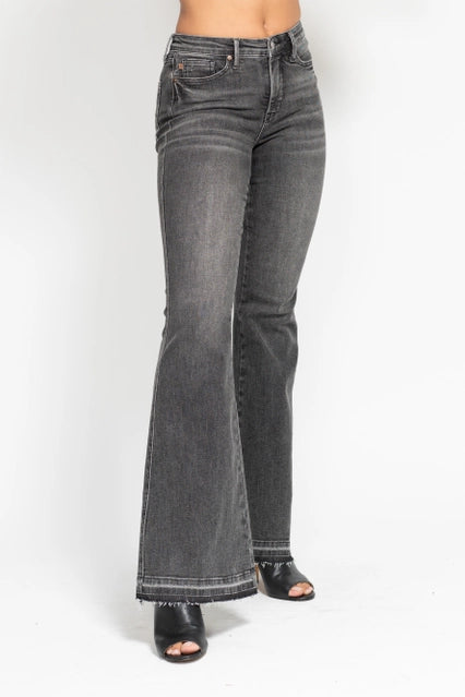 Judy Blue MR Tummy Control Gray Flare Jeans