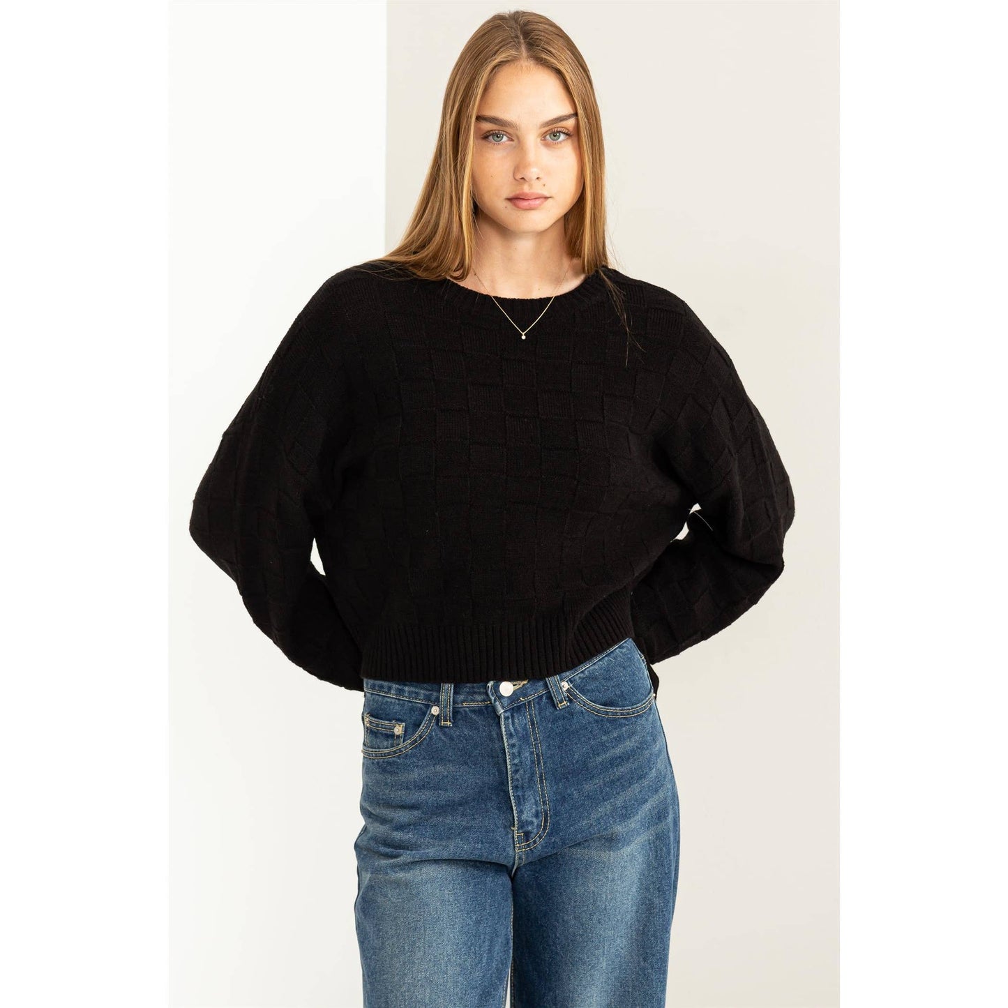 Subtle Drama Sweater-Black