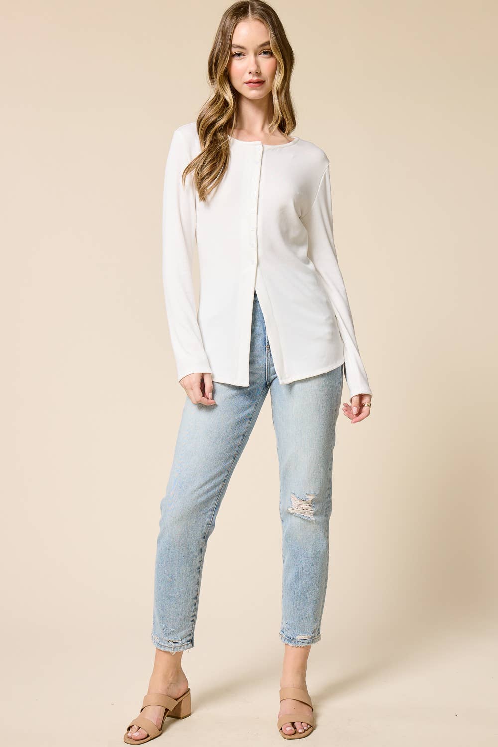 Tessa Button-Front Cardigan