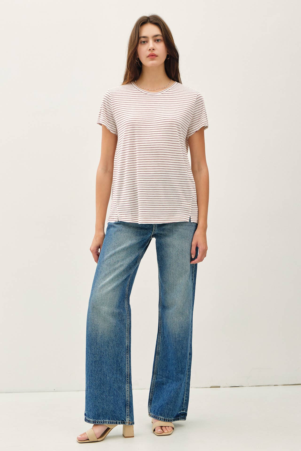 Cherry Pinstriped Tee