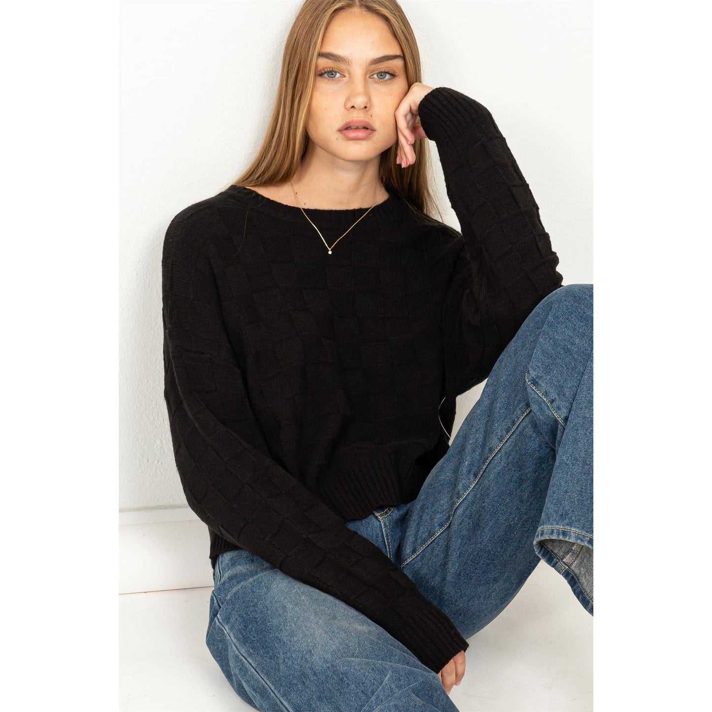 Subtle Drama Sweater-Black