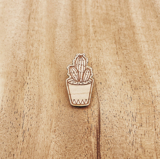 Tree Cactus Wooden Pin
