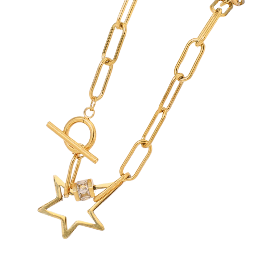 On Tour Star Necklace-Gold