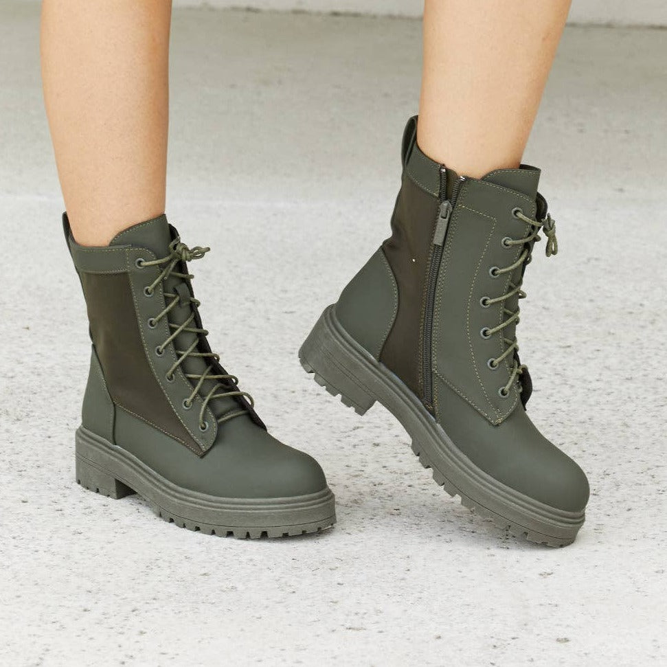 Lace-Up Combat Booties