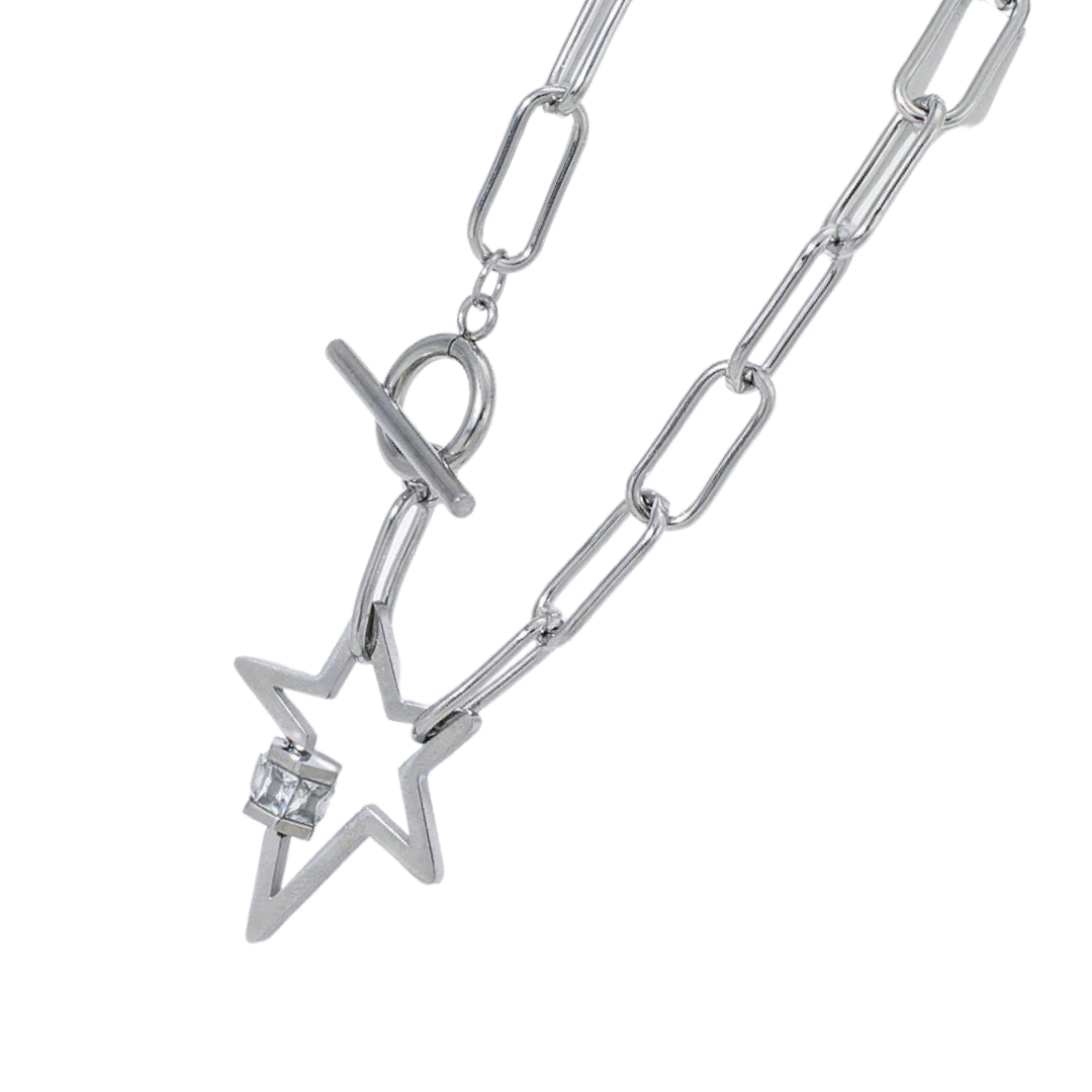On Tour Star Necklace-Silver